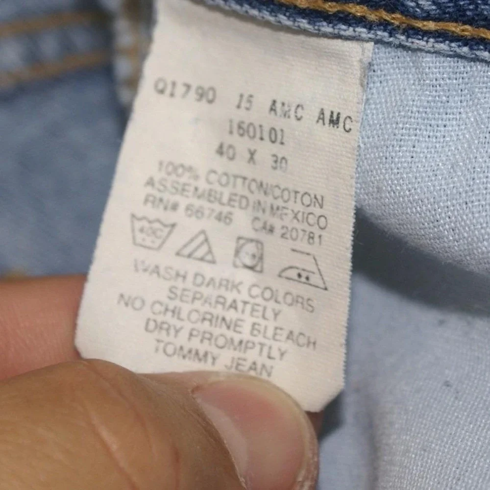 Vintage Y2K Tommy Hilfiger Jeans Mens 40x30 Blue Denim Straight Leg 0991507N